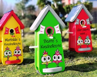 Vogelvilla Geschenk für Mutti und Vati Geschenk für Großeltern mit Garten Vogelhaus, Nistkasten, Futterhaus, Vogelvillen