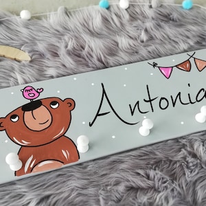 Children&#39;s wardrobe, children&#39;s wardrobe, sibling wardrobe, christening gift, wardrobe with name, coat hooks as a gift for children