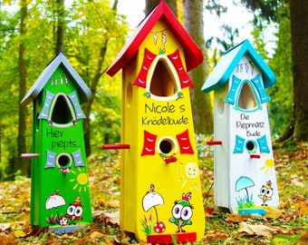 persönliches Geschenk personalisiert Vogelhaus, Nistkasten,Vogelvilla, Einzugsgeschenk,