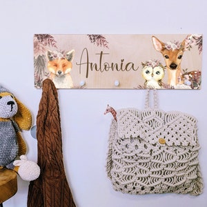 Children's wardrobe, children's wardrobe, sibling wardrobe, christening gift, wardrobe with name, coat hooks as a gift for children