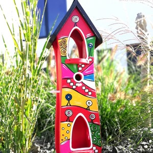 Vogelhaus bunt Vogelvilla als kreatives Geschenk, Nistkasten, Futterhaus, Vogelvillen Bild 1