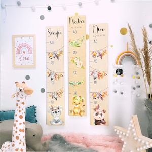 Kindermesslatte als persönliches Taufgeschenk und zur Geburt, Messlatte Holz, Messlatten, individuelle Geschenke, personalisierte Messlatten