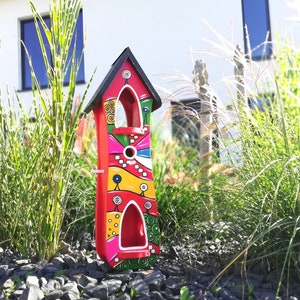 Birdhouse colorful, creative gift, round birthday, nesting box, feeding house, bird villas