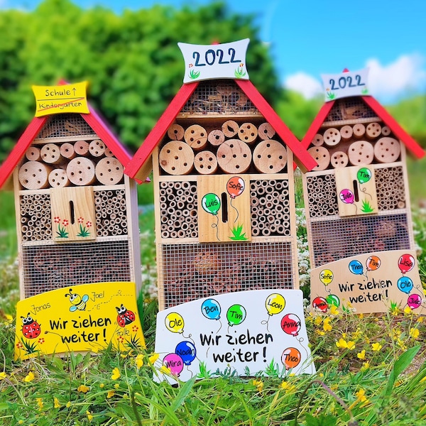 Insektenhaus Kindergarten Abschiedsgeschenk Geschenk Erzieherin Insektenhotel Insekten Kinder Kindergarten Natur XL