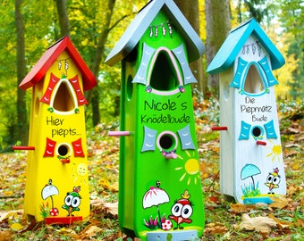 Persönliches Geschenk personalisiertes Vogelhaus, Nistkasten,Vogelvilla, Einzugsgeschenk,