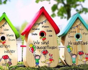 Kindergartenabschiedsgeschenk, Tagesmutter, Schule, Vogelhaus Kindergarten, Kindergarten Abschied, personalisiert mit Namen