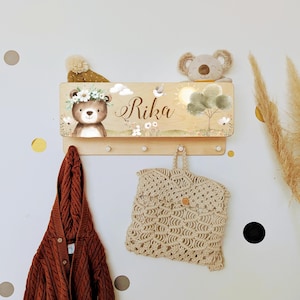 Wardrobe, children&#39;s wardrobe with storage, child, children&#39;s room, individual coat hooks, coat rack customizable: forest kindergarten