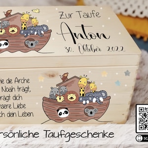 Erinnerungskiste zur Taufe: Arche Noah ! Baby Personalisiert mit Name ...