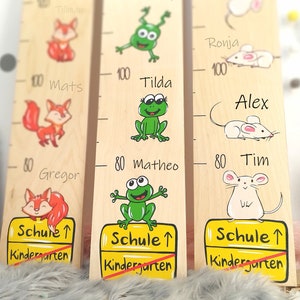 Kita Farewell Gift Kindergarten Educator, Teacher Childminder Measuring Stick with Name Mice Frogs Foxes