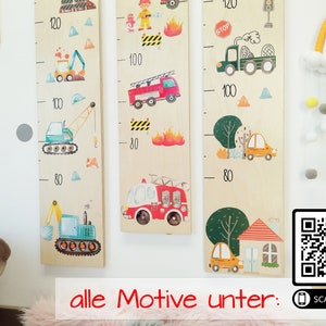 Messlatte Kinder personalisiert mit Name, Feuerwehr Feuerwehrauto Messlatte Holz, Messlatten, individuelle Geschenke