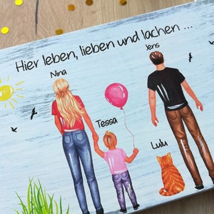Türschild, Namensschild Haustür mit Familie, Modernes Türschild, Personalisiertes Schild Haustür, personalisiertes Familienschild