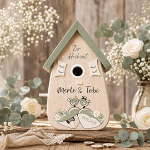 Vogelhaus Hochzeit, Persönliches Hochzeitsgeschenk fürs Brautpaar, Nistkasten, Hochzeit Vogelhaus Burgunder