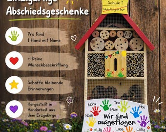 Abschiedsgeschenk Kindergarten | KITA Abschied | Geschenk für Erzieher | Insektenhotel | Kindergarten Abschied | mit Namen | wetterfest