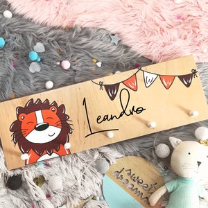 Children&#39;s wardrobe, children&#39;s wardrobe, sibling wardrobe, christening gift, wardrobe with name, coat hooks as a gift for children