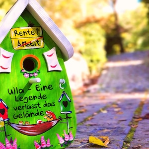 Gift pension, retirement, birdhouse pension, pensioner, retirement gift colleague, gift pension wood