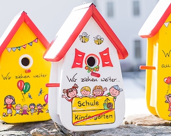 Abschiedsgeschenk Kindergarten, Erzieherin Lehrer, Kindergartenabschied, Vogelhaus individuell personalisiert Kindergartenabschiedsgeschenk