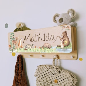Armario infantil con estante para guantes, gorro, habitación infantil, nombre, perchero individual, perchero, personalizable