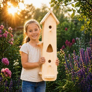 Birdhouse for painting yourself, birdhouse kit, bird feeder