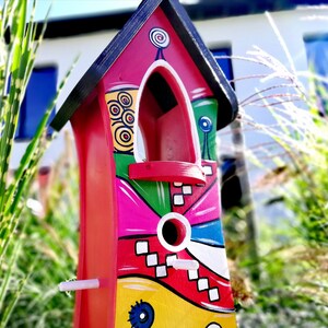 Vogelhaus bunt Vogelvilla als kreatives Geschenk, Nistkasten, Futterhaus, Vogelvillen Bild 3