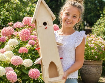 Vogelhaus zum selber bemalen, Vogelhaus Bausatz ,Vogelvilla, Kindergarten Abschied Geschenk zum selbst bemalen, mit Farben