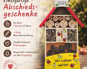 Kindergarten farewell gift | Insect hotel | Insect house | Kindergarten graduation | Personalized with children's names | Weatherproof | XXL