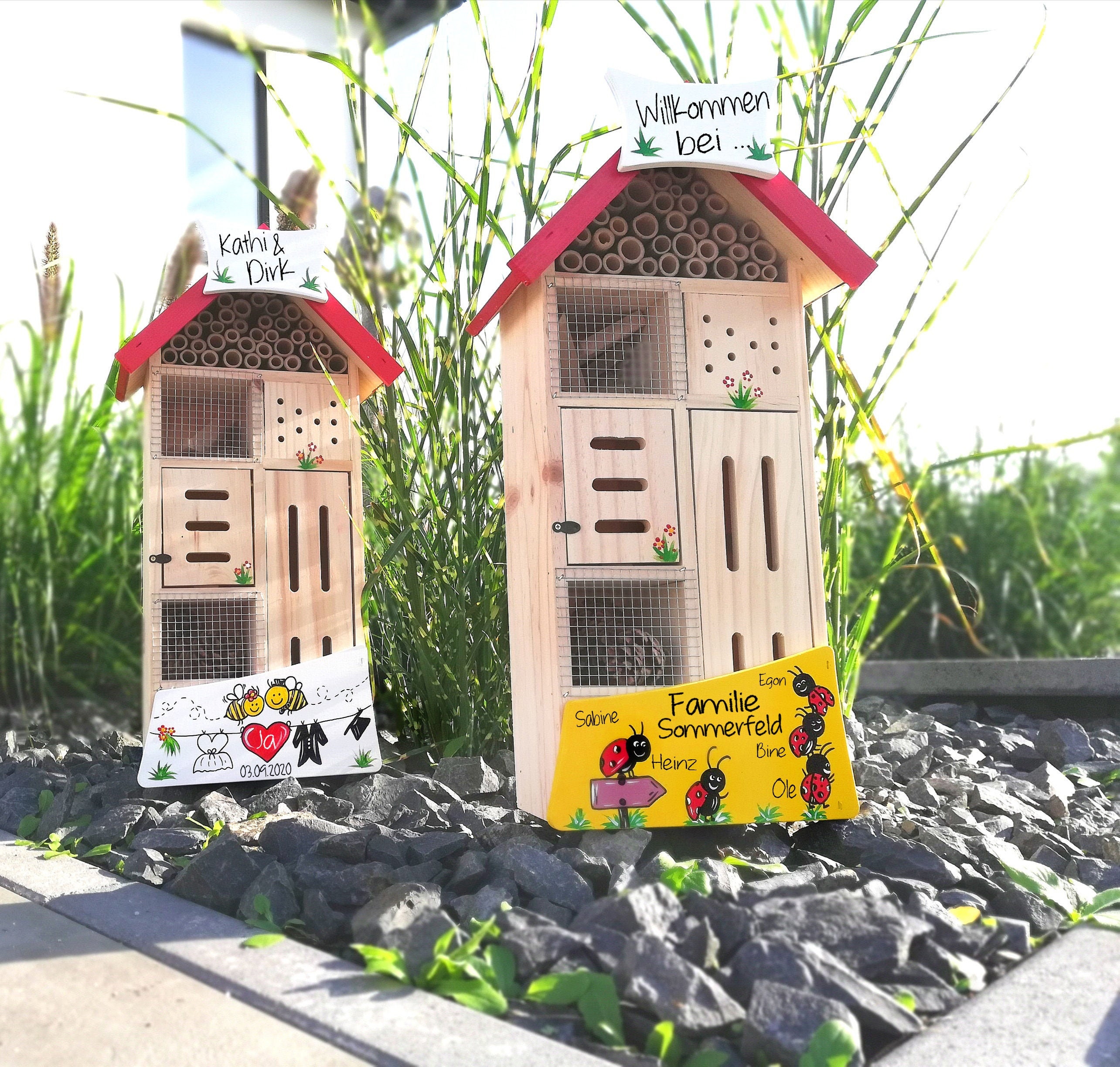 L'hôtel d'insecte A Peint Individuellement L'entrée de Cadeau d'entrée Mariage Pour L'anniversaire P