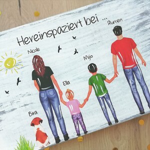 Türschild, Namensschild Haustür mit Familie, Modernes Türschild, Personalisiertes Schild Haustür, personalisiertes Familienschild