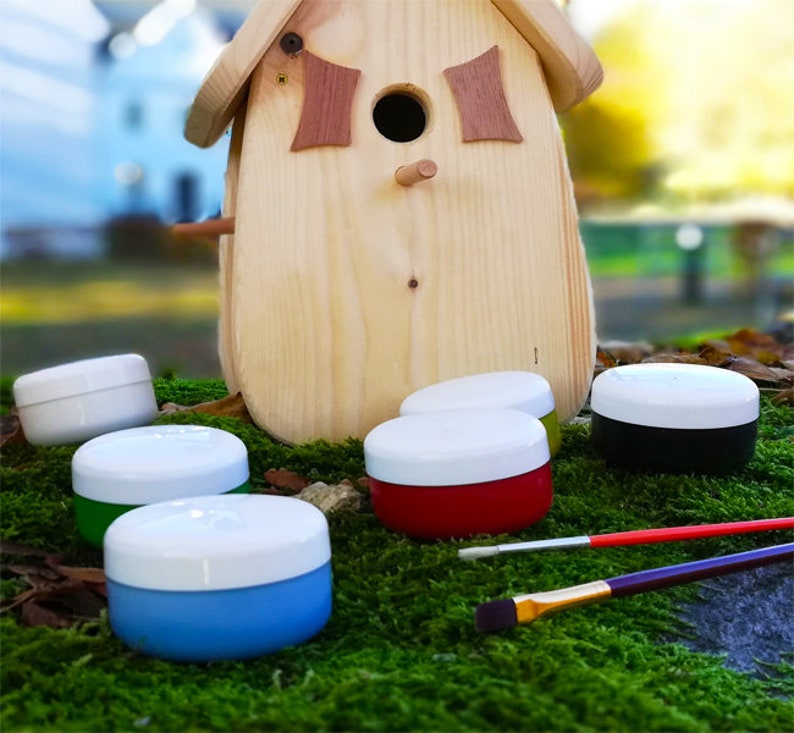 Birdhouse to paint yourself, birdhouse kit, birdhouse feeder image 2