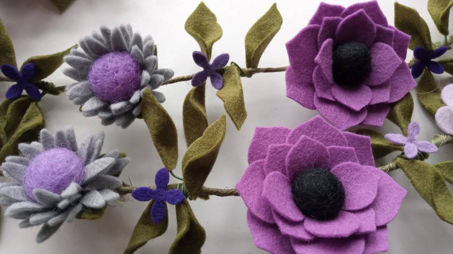 Felt Flower Garland Felt Flowers Garland Flower Garland Etsy