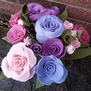 Felt Flower bouquet, felt flowers , wedding bouquet, mothers day gift , valentines, felt roses, handmade, wedding flowers, gift , bouquet