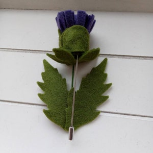 Thistle brooch, felt brooch, felt thistles, handmade brooch, costume jewellery, felt accessories, Scottish emblem, St Andrews day image 3