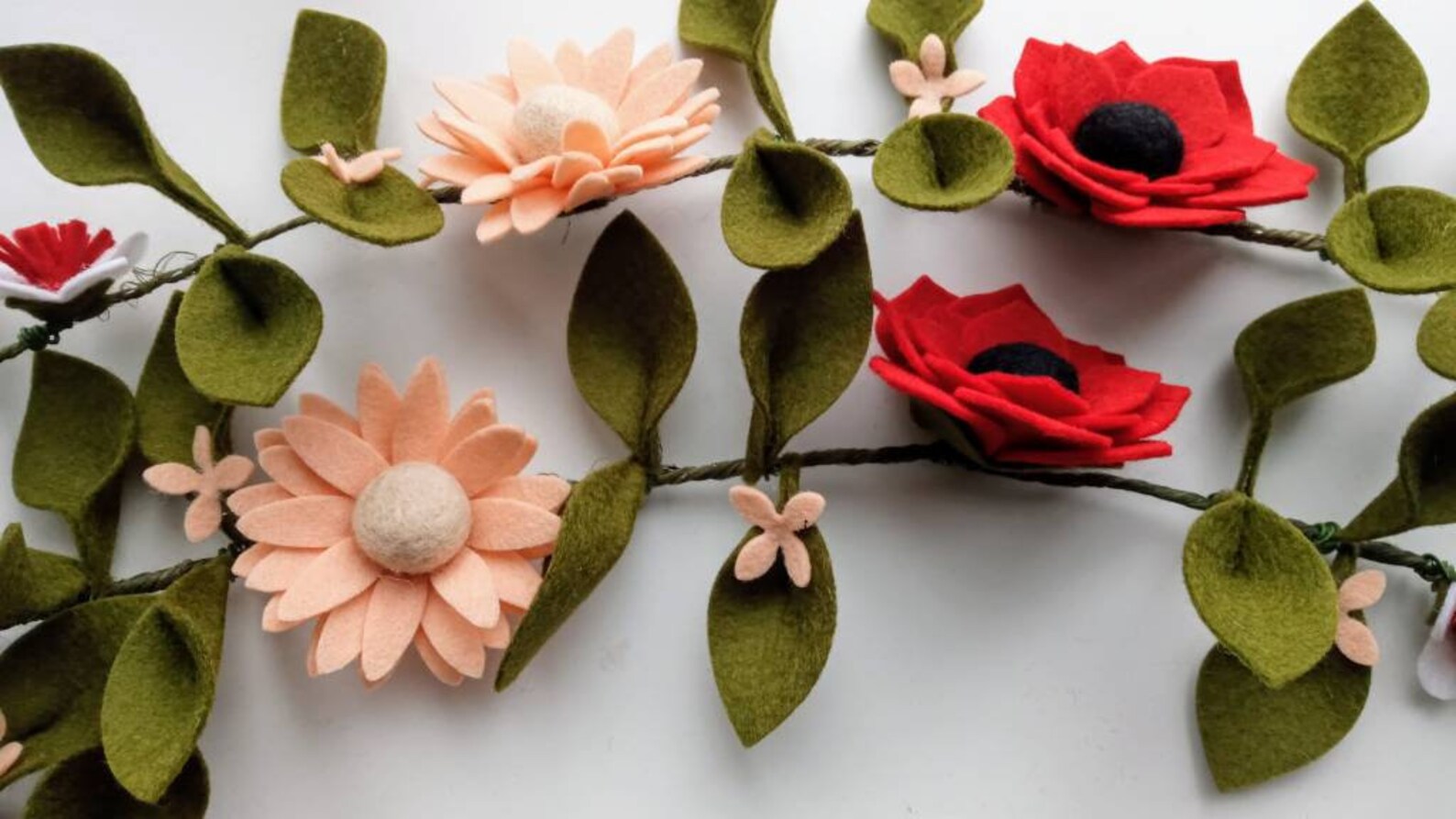 Felt Flower Garland Felt Flowers Garland Flower Garland Etsy