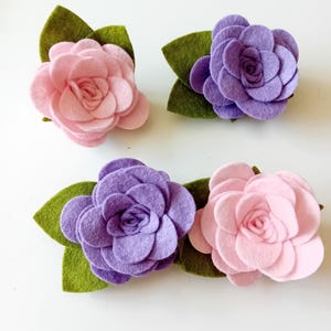 Felt Rose Brooch: Handmade Wool Blend Flower Pin