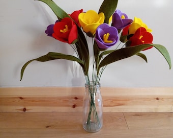 Tulip bouquet, felt flowers, felt bouquet,spring tulips, home decor,spring flowers