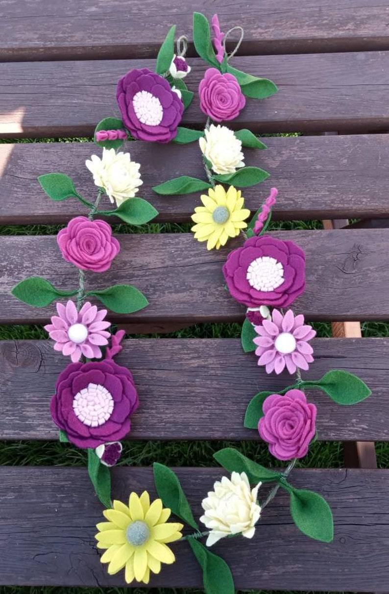 Felt Flower Garland Felt Flowers Garland Flower Garland Etsy UK