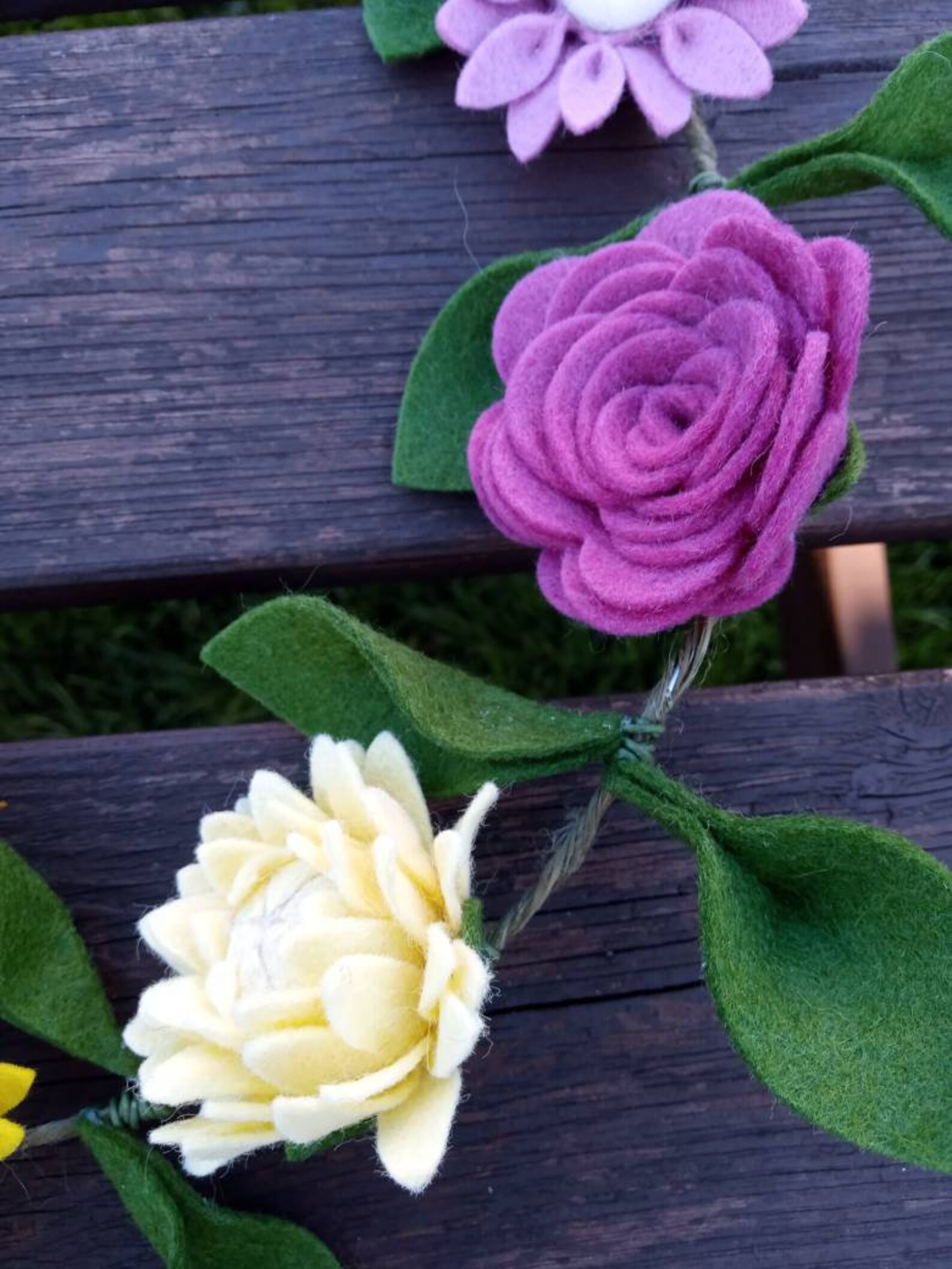 Felt Flower Garland Felt Flowers Garland Flower Garland Etsy