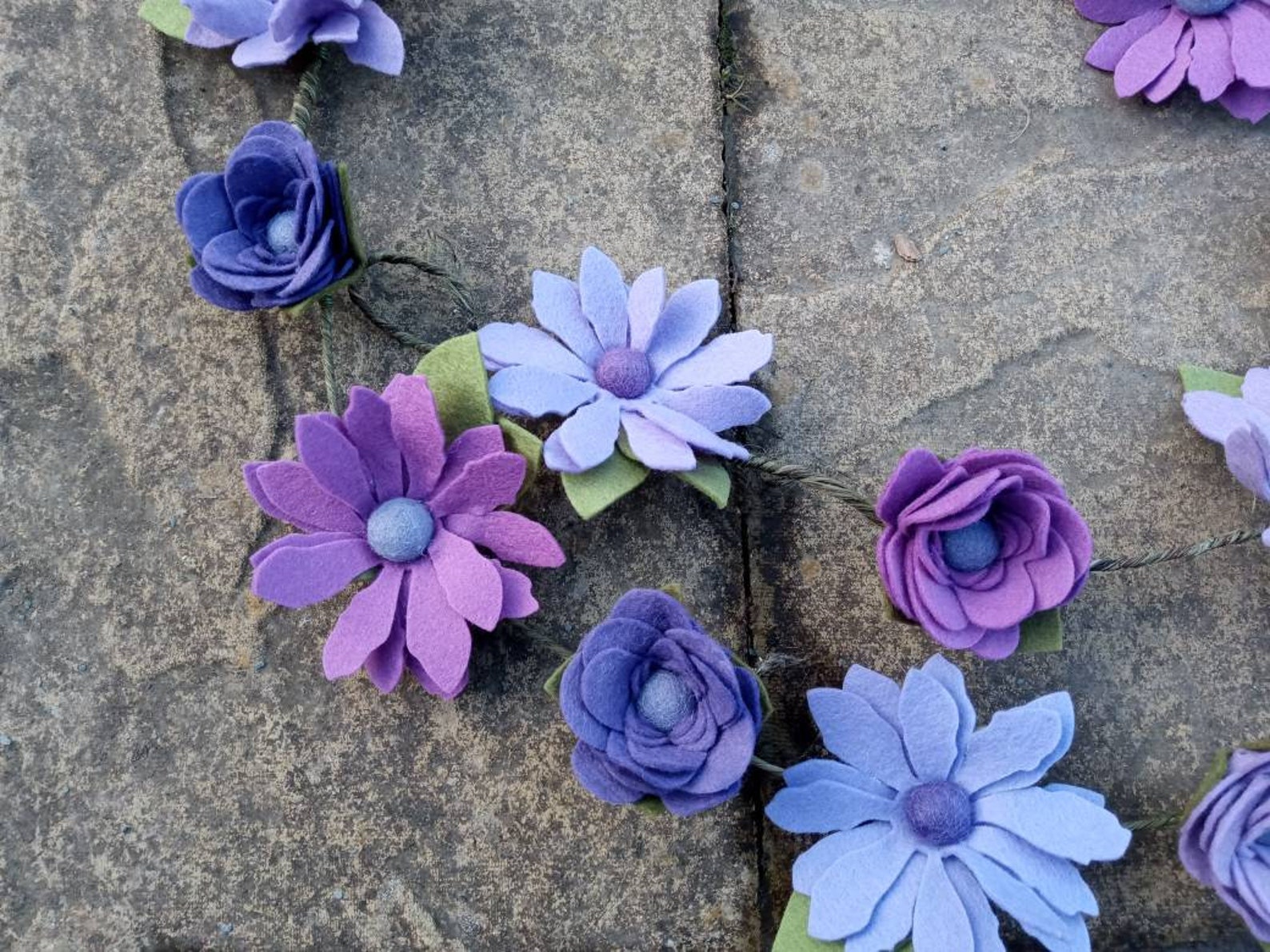 Felt Flower Garland Felt Flowers Garland Flower Garland Etsy