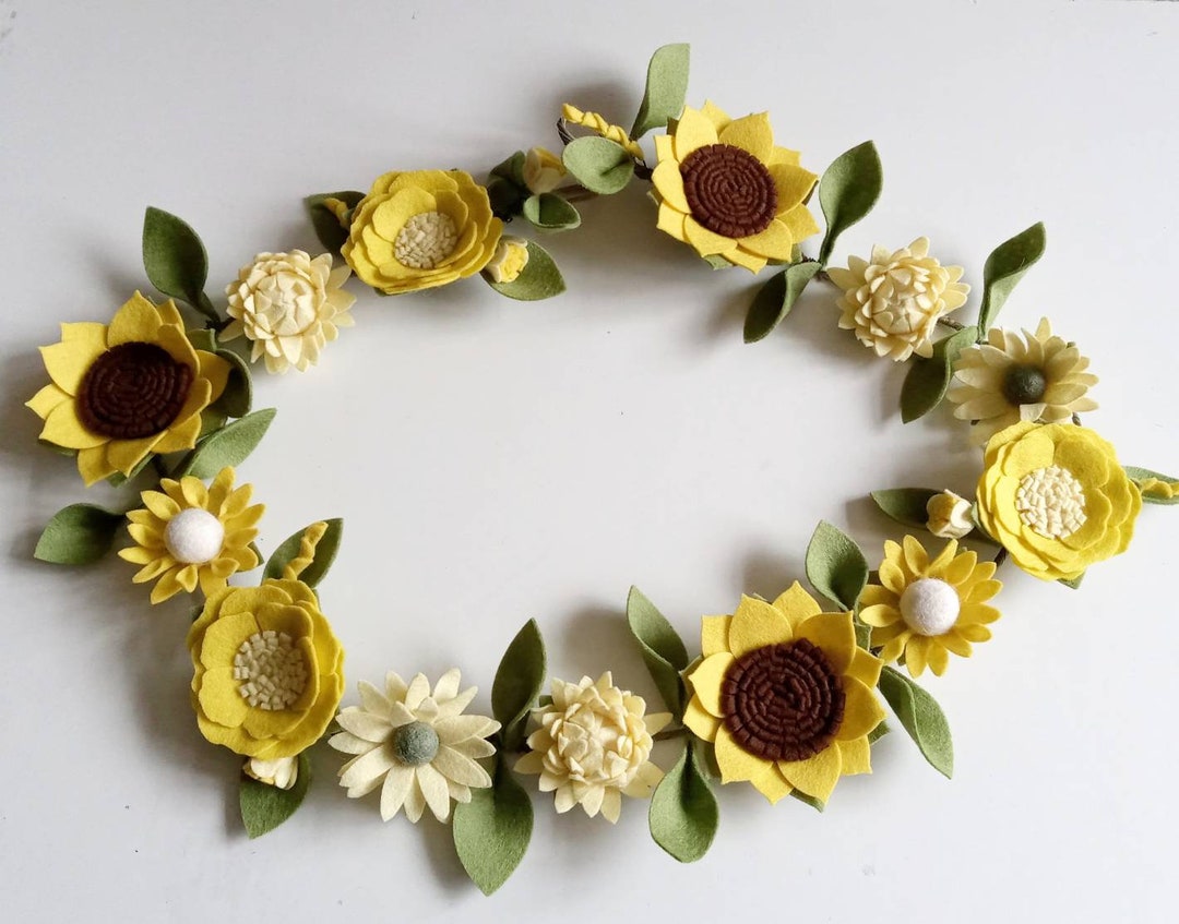Felt Flower Garland,sunflower, Felt Flowers, Garland, Flower Garland