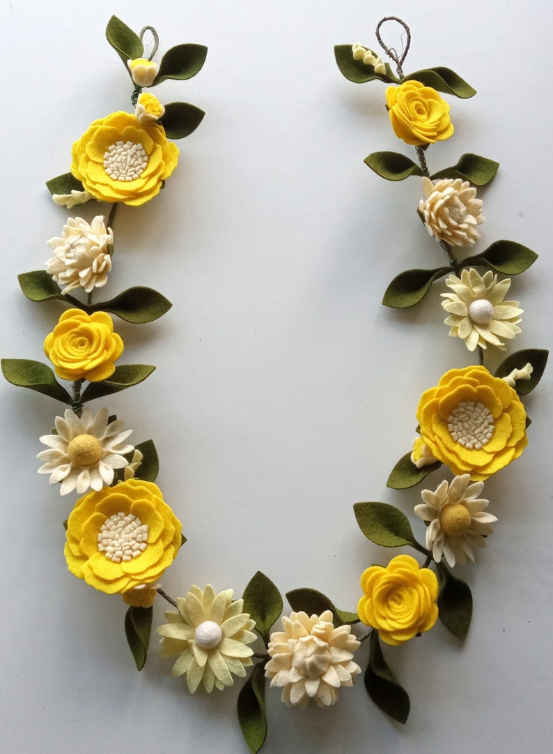 Felt Flower Garland Felt Flowers Garland Flower Garland Etsy UK