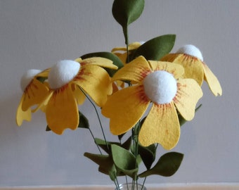 Fun felt flower bouquet, felt flowers, home decor, handmade bouquet, flower bouquet