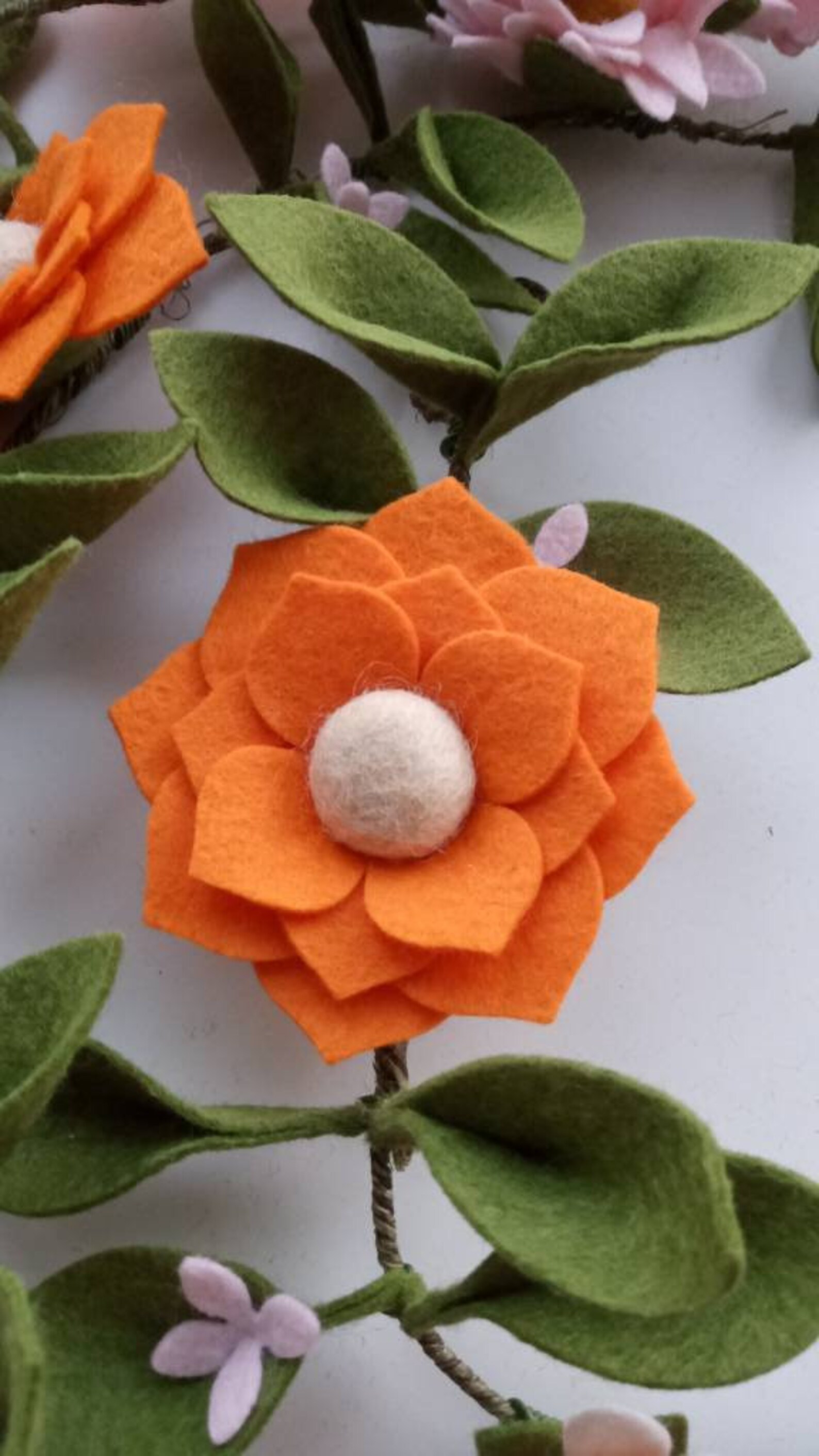 Felt Flower Garland Felt Flowers Garland Flower Garland Etsy