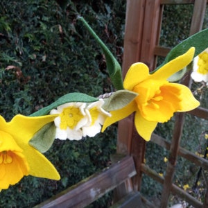 Daffodil garland, felt flower garland, home decor, st david's day,daffodils, wedding decor, handmade garland, floral garland image 8