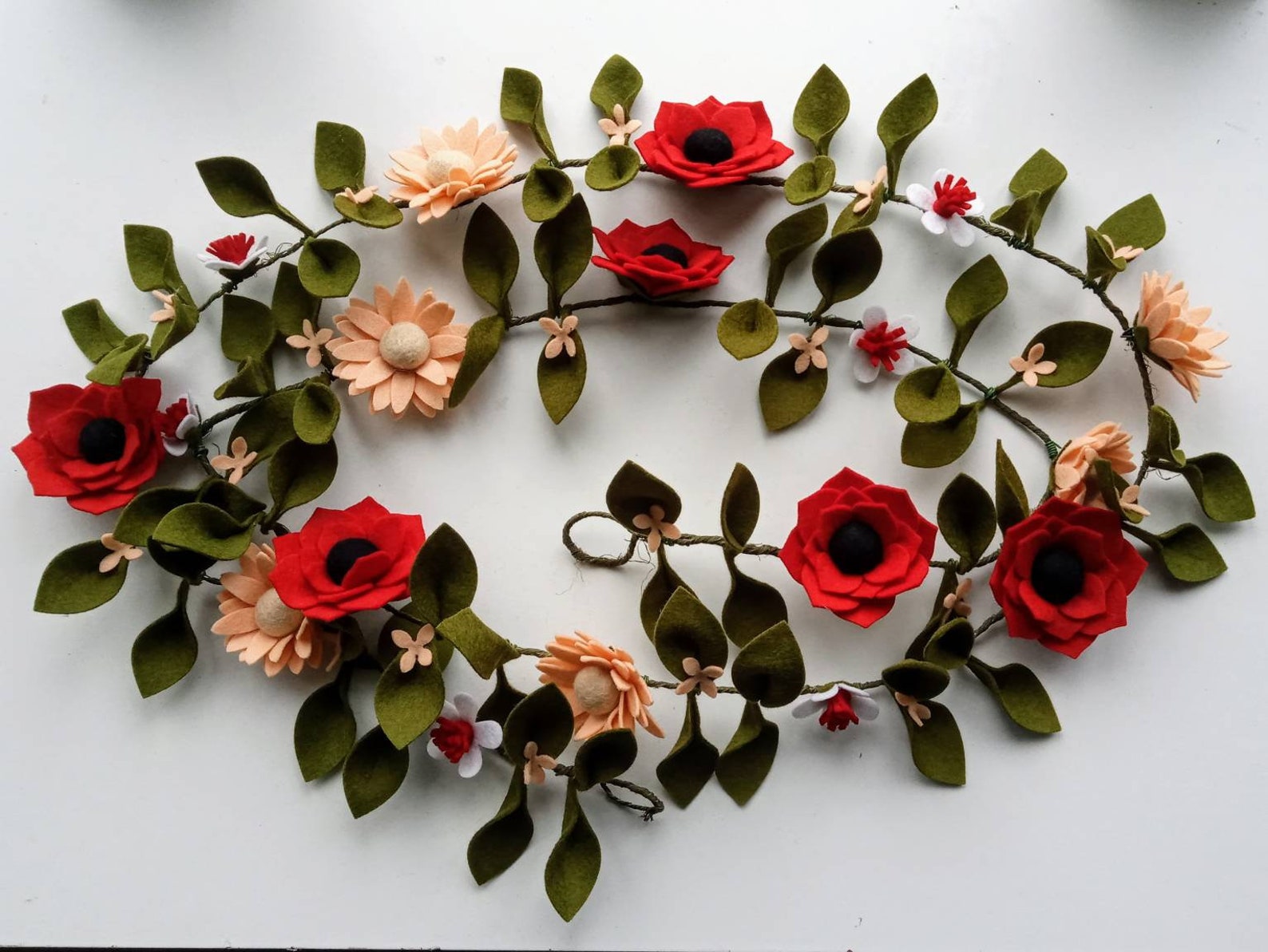 Felt Flower Garland Felt Flowers Garland Flower Garland Etsy