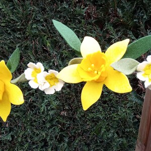 Daffodil garland, felt flower garland, home decor, st david's day,daffodils, wedding decor, handmade garland, floral garland image 10