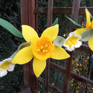 Daffodil garland, felt flower garland, home decor, st david's day,daffodils, wedding decor, handmade garland, floral garland image 2