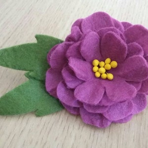 Handmade Felt Flower Brooch:  Floral Pin, Felt Accessory