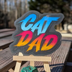 Sticker Cat Dad - Levendige en leuke vinylsticker voor kattenliefhebbers