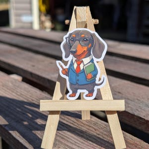 Professor Dachshund Aufkleber - kluger Hund, lustiges Geschenk