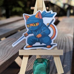 Sticker Ninja Cat - Stealthy Feline Warrior
