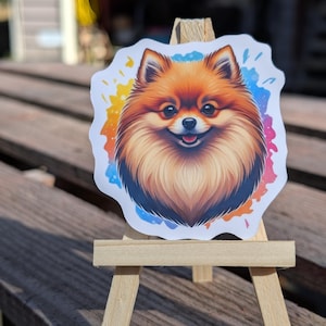 Colorful Pomeranian Dog Sticker - Cute and Vibrant Pet Art Decal